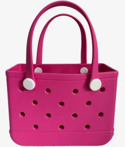 Bolso de Mano Pequeño de Goma-Bolso de Playa Ligero Impermeable Abierto-Fucsia - Imagen 1 de 7