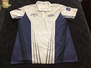 Neu Herren Callaway PGA Tour THE OPEN Poloshirt, blau & weiße Grübchen, 2XL - Bild 1 von 6