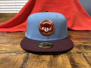 Chicago Cubs 1990 All Star Game Sky Blue Maroon New Era Fitted Hat 7 3/8 Grey UV - Picture 1 of 24