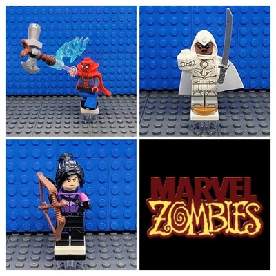 LEGO® Marvel Zombies Minifigures Blade Moon Knight Zombie Hunter Spidey Hawkeye - Image 1 of 4