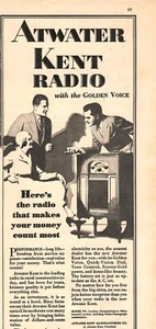 VINTAGE 1931 ATWATER KENT RADIO DRUCK ANZEIGE - Bild 1 von 1