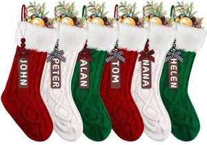 6PACK Christmas Stockings,18Inches Large Cable Knitted Stocking Personalized ... - Picture 1 of 8