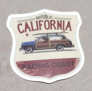 Pegatina de la costa del Pacífico Republic California - libro de recortes de viajes para turistas de colección - Imagen 1 de 2