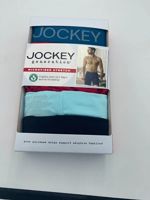 Calzoncillos boxer Jockey Active de microfibra de 9" de pierna larga - Paquete de 3 - Para hombre talla L Foto 1 de 3