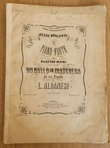 Spartito Un Ballo in Maschera di Giuseppe Verdi pezzo brillante per piano forte - Imagen 1 de 3
