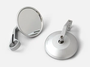 Speedmaster 1200 - TEC E-Marked Clamp-on Round Bar End Mirrors - Silver - Picture 1 of 3