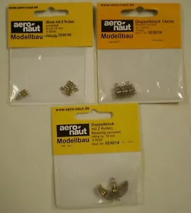 Block mit Öse und 2 Rollen 3 Stück Doppelblock Messing Seilrolle Umlenkrolle NEU - Bild 1 von 4