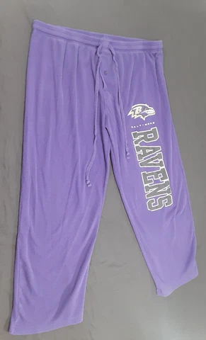 Baltimore Ravens Pajama Pants Mens 2XL Purple Drawstring Thermal Football NFL Cover