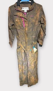 NEW Columbia Omni-tech Waterproof One Piece Jumpsuit Ski Suit Womans Camo LARGE - Picture 1 of 15