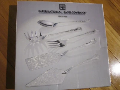 Juego de servir de 5 piezas Intl Silver Co Kings de colección NUEVO plateado 99110735 nuevo en caja #T30 Foto 1 de 4