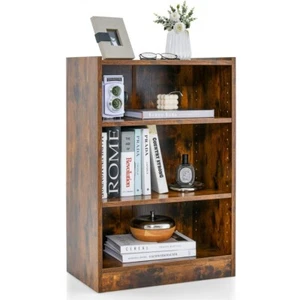 3-Tier Modern Bookcase, Open Display Rack Cabinet Living Room & Adjustable Shelf - Picture 1 of 11