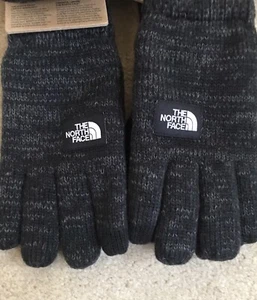 The North Face Men’s Etip Salty Dog Knit Suede Tech Gloves Black Small / Medium - Picture 1 of 12