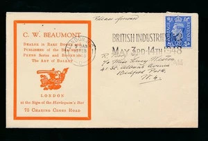 GB KG6 1948 ILLUSTRATED ADVERT ENVELOPE BEAUMONT BOOKS HARLEQUINS BAT + BALLET - Picture 1 of 1