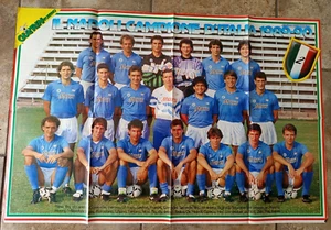 POSTER NAPOLI CAMPIONE D'ITALIA 1989-90 CON RETRO JUVENTUS COPPA ITALIA 1989-90 - Imagen 1 de 2
