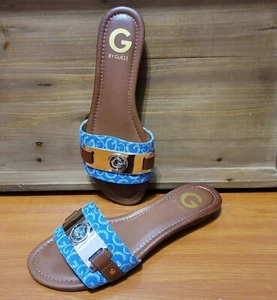 Sandalias G By Guess Jena azul denim placa exclusiva - Imagen 1 de 9
