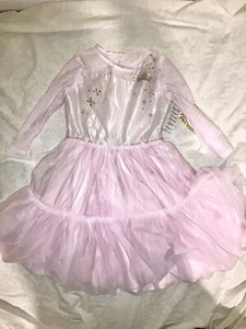 Disney Japan Pink Tulle Princess Dress wi Rhinestones Stars  Sz 7 / 8 Girls - Picture 1 of 8