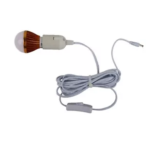 E27 Ball Bulb Spiral LED Solar White Light For Tent 12V 5W With DC Line - Picture 1 of 22