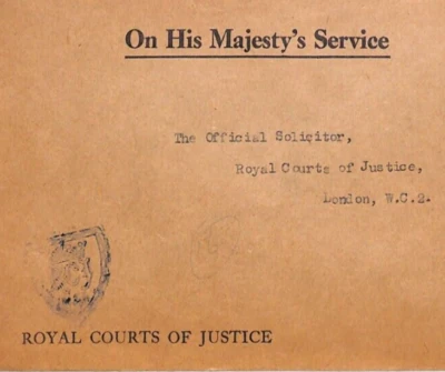 GB Official Cover *RCJ* CERTIFYING STAMP Shield ROYAL COURTS OF JUSTICE YS51 - Image 1 of 4
