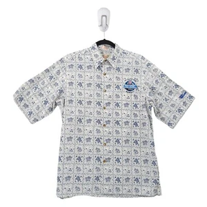 Reyn Spooner Men S NFL Pro Bowl 2008 Shirt White Blue Regency Cotton Lawn Hawaii - Picture 1 of 7