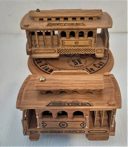 (2) Vintage San Francisco Musical Wooden Cable Cars - Picture 1 of 3