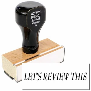 Large Lets Review This Rubber Stamp Size 7/8" Tall x 2-1/4" Wide - Picture 1 of 5
