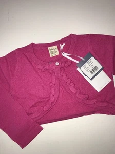 NWT New 104 3-4  Jottum Krisje Adorable Hot Pink Ruffle CARDIGAN SWEATER Bolero - Picture 1 of 6