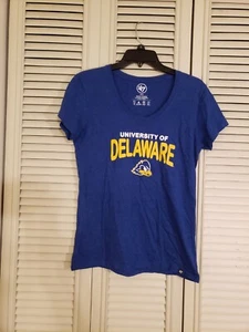 Womens University OF Delaware Blue T Shirt Size Medium NCAA 47 Brand - Picture 1 of 5