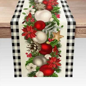 Christmas flowers Vintage Table Runner 72 inch for Long Table Kitchen Home Décor - Picture 1 of 2