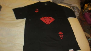 DIAMOND EDITION XXL MEN'S TEE T-SHIRT CARDS RED BLACK SKATEBOARDING SHORT SLEEVE - Picture 1 of 3