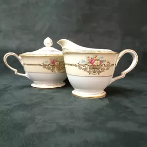 ❤ Noritake GOLDINA Milchkännchen und Zuckerschüssel mit Deckel - Bild 1 von 13