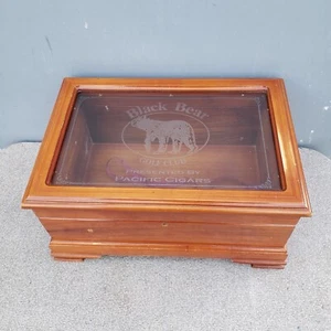 Black Bear Golf Course Wood & Glass Pacific Cigar Humidor Myrtle Beach, SC - Picture 1 of 24
