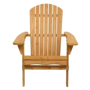 Folding Adirondack Chair Outdoor Wooden Accent Lounge Chair for Yard Poolside - Picture 1 of 11