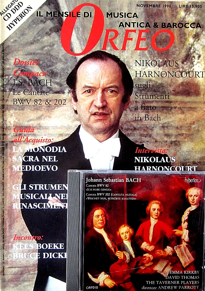 ORFEO NUMERO 42 RIVISTE CON CD - LA RIVISTA DELLA MUSICA ANTICA E BAROCCA - Immagine 1 di 1