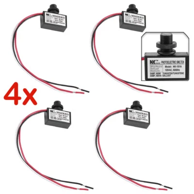 4pc Photoelectric Photocell Dusk to Dawn Button Flush Mount Photo Control Switch - Image 1 of 4