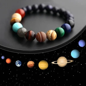 Pulsera de cuentas solares Universe 1 pieza ocho planetas longitud ajustable amantes del espacio - Imagen 1 de 9