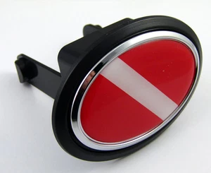Diver Flag Dive Diving Hitch Cover cap 2" receiver black with chrome & dome - Imagen 1 de 3