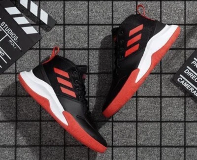 adidas Boys Youth Sz 5 Black/White/Red OwntheGame Active Sneakers Shelf #00 - Image 1 of 4