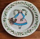 Handpainted Folk Art Girl With Flower Basket Decorative Ceramic Plate Signed