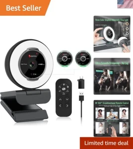 HD 60FPS Webcam mit Auto Low-Light & Fernbedienung - Ideal für professionelles Streaming - Bild 1 von 9