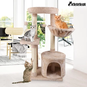Kratzbaum Klein Katzen Kletterbaum Katzenbaum Sisal Katzenkratzbaum Stabil Beige - Bild 1 von 9