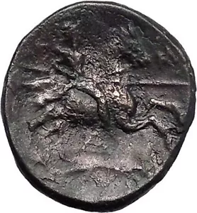 LARISSA en TESALIA 350BC NINFA Y JINETE Auténtica Moneda Griega Antigua i49150 - Imagen 1 de 3