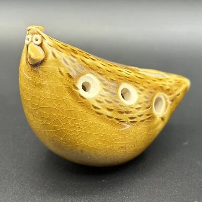 Evolution of the Chickarina by Elizabeth Paley White stoneware Chicken Ocarina - Image 1 of 4