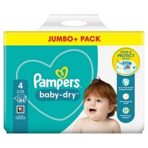 Pampers Baby-Dry Nappies, Size 4 (9-14kg) Jumbo+ Pack (84 per pack) - Picture 1 of 1