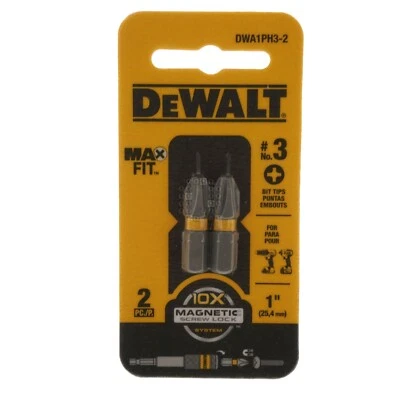 DeWALT DWA1PH3-2 PH3 / #3 Phillips MAX FIT Bit Tips, 1" Length, 2-Pack - Image 1 of 4