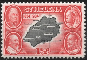 Mapa SG116 Sn:#103 MH 1934 11/2d ST HELENA - Centenario de la Colonización Británica - Imagen 1 de 2