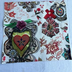 Designer Fabric Sample Christian Lacroix Cocarde Opiat Cotton 15.5 x 14.5 in - Picture 1 of 2