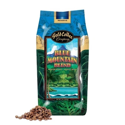 Café Dorado Mezcla Blue Mountain 1 lb Tostado Medio Grano Entero Café Foto 1 de 4