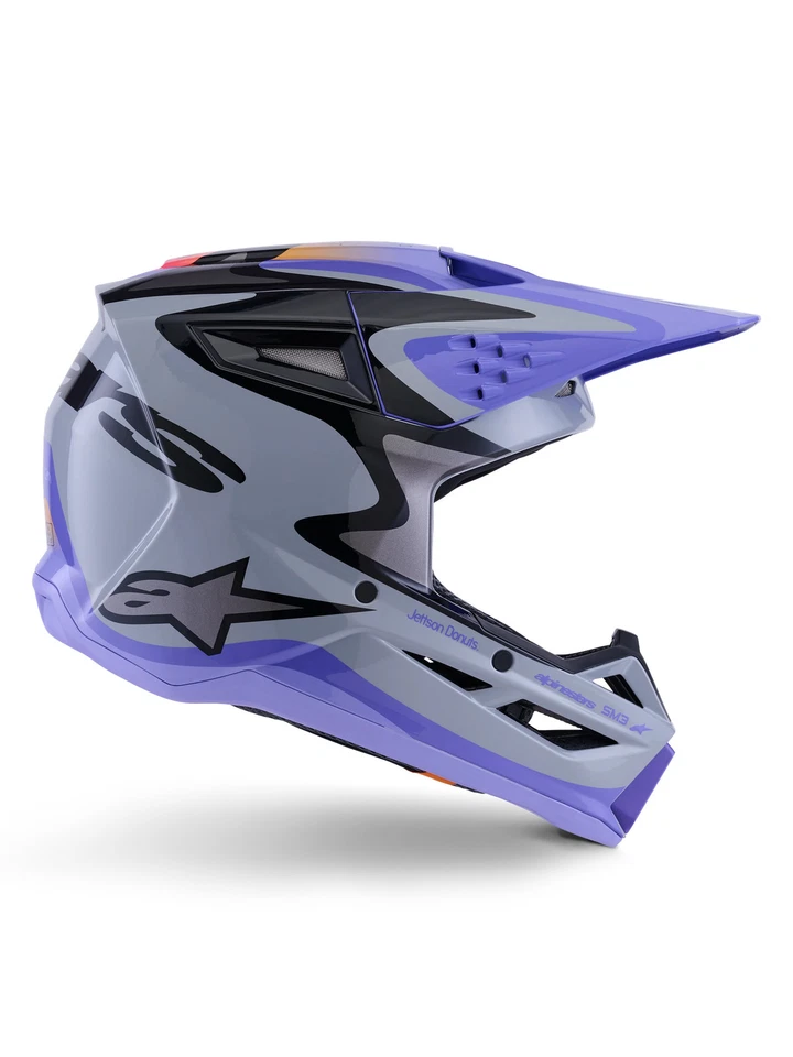 Alpinestars Youth SM3 Helmet Jettson Glosss Black/Gray/Purple Medium Foto 1 de 1