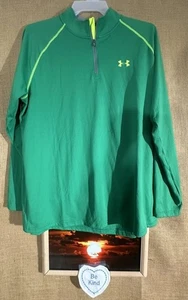 Under Armour heatgear loose men’s XL shirt green yellow long sleeve pull on stre - Picture 1 of 3
