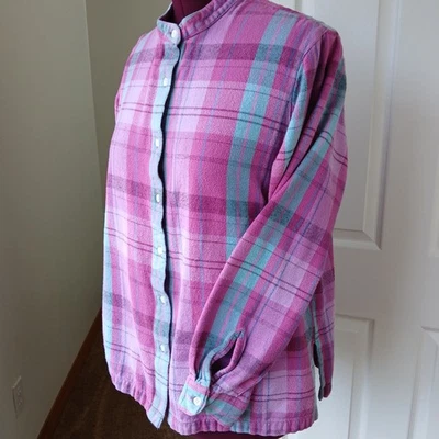 Camisa Blair Heavyweight Franela Abotonada XL Retro Rosa Blusa a Cuadros Top LS Foto 1 de 4